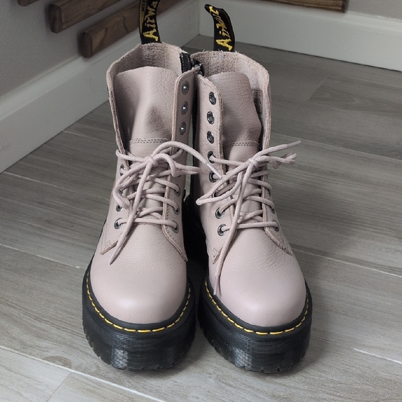 Dr. Martens Light Pink Combat Boots - Picture 2 of 10